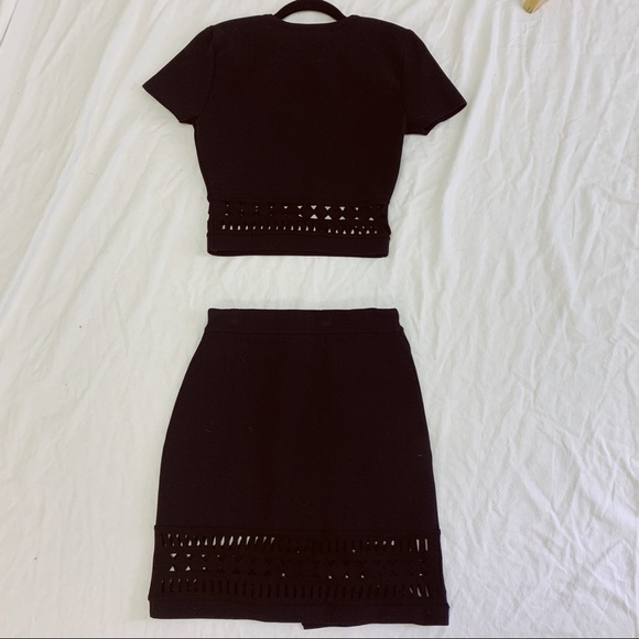Lovers + Friends Cut-Out Black Skirt + Crop Set - Picture 2 of 4